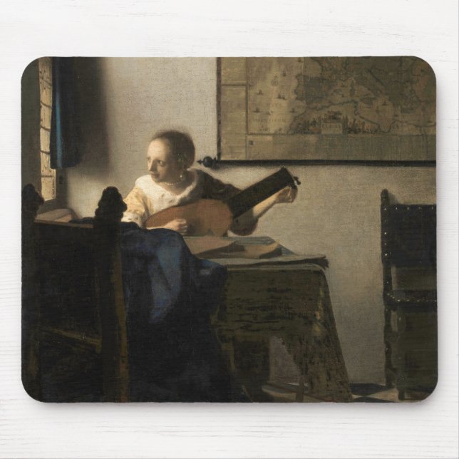 Mousepad Johannes Vermeer - Jovem Mulher com Luta (Frente)