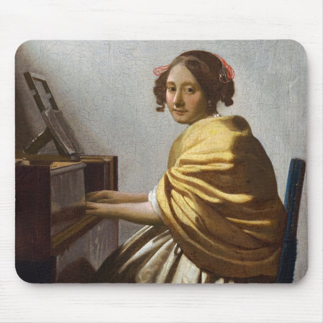 Mousepad Johannes Vermeer - Jovem Mulher Sentada na Virgina (Frente)