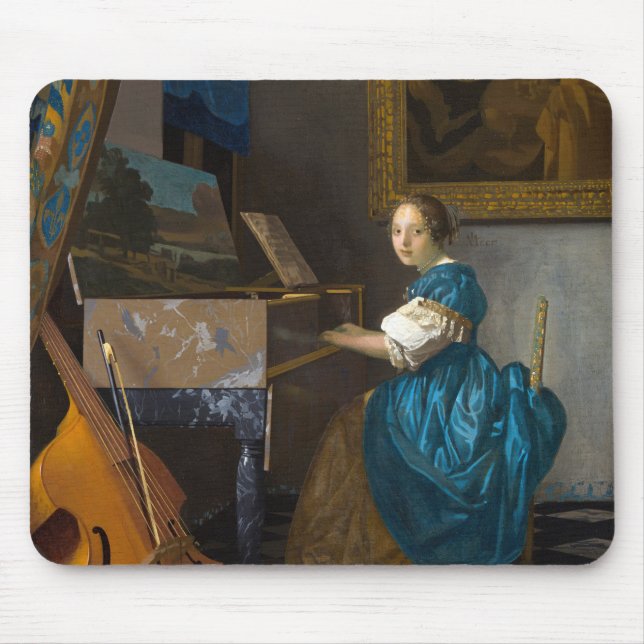 Mousepad Johannes Vermeer - Lady Sentada em uma Virgem (Frente)