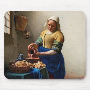 Mousepad Johannes Vermeer. Milkmaid. Vintage belas artes