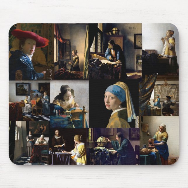 Mousepad Johannes Vermeer - Patchwork de obras-primas (Frente)