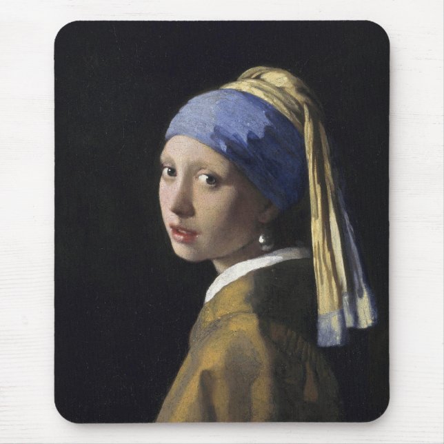 Mousepad Johannes Vermeer - Rapariga com um Ouriço de Pérol (Frente)