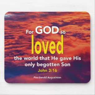 Mousepad John 3:16 DEUS TÃO AMADO O MUNDO Personalizado