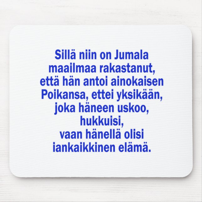 Mousepad John 3:16 finlandês (Frente)