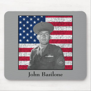 Mousepad John Basilone e a bandeira americana