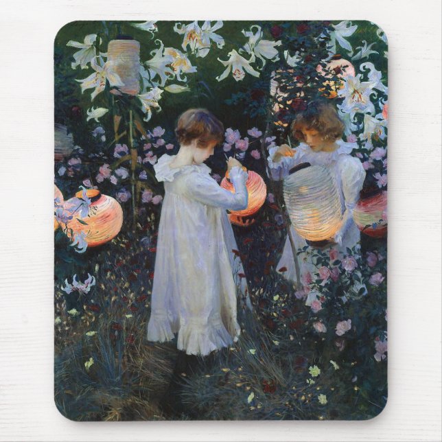 Mousepad John Singer Sargent "Carnação, Lily, Lily, Rosa" (Frente)