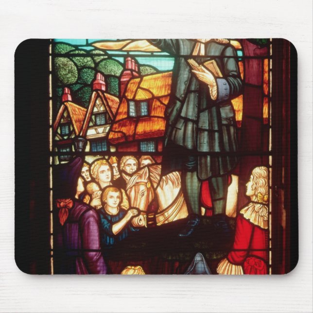 Mousepad John Wesley que Preaching os evangelho em (Frente)