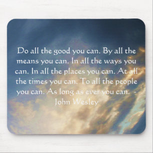 Mousepad John Wesley Vivendo Citação com Nuvens do Céu A