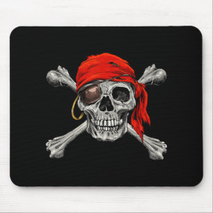 Mousepad Jolly Roger Pirate Skull Crossbones Halloween
