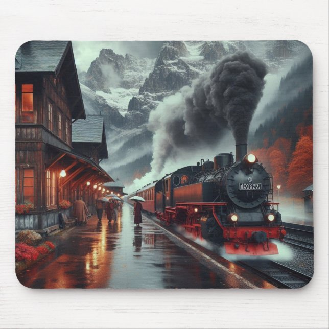 Mousepad Jornada de Comboios de Montanha do Outono (Frente)