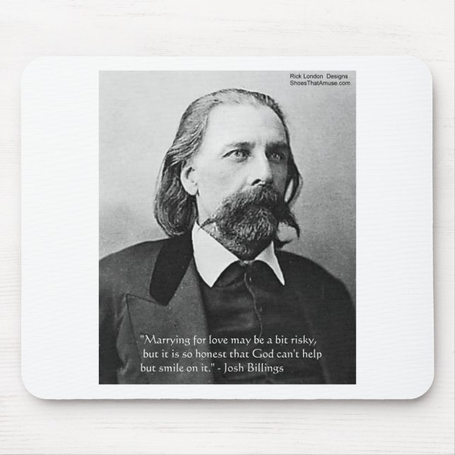 Mousepad Josh Billings "Casado 4 Love" Cote presentes e car (Frente)