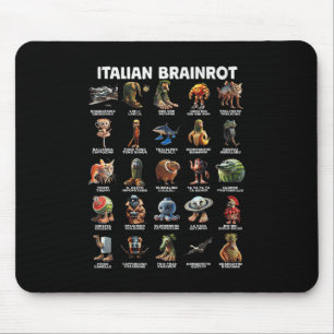 Mousepad Jovem de Cérebro Italiano Brainrot Memórias Engraç