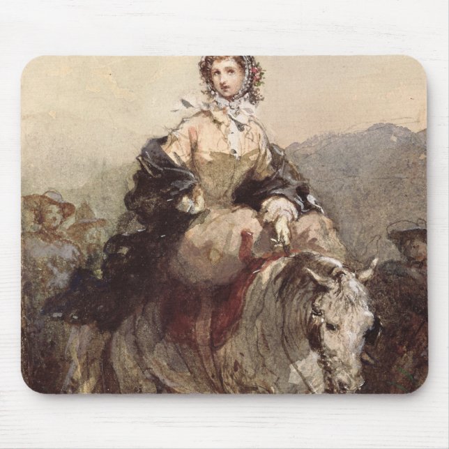 Mousepad Jovem mulher em um cavalo (Frente)
