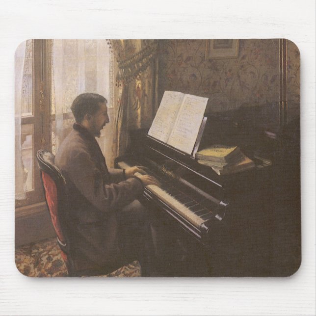 Mousepad Jovem Tocando Piano por Gustave Caillebotte (Frente)