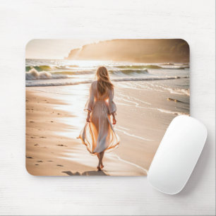 Mousepad Jovens caminhando na praia