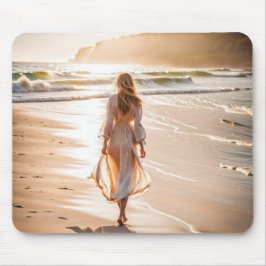 Mousepad Jovens caminhando na praia