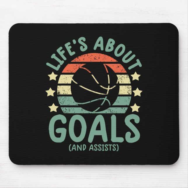 Mousepad Jovens de basquetebol se animam com metas e ajuda (Frente)