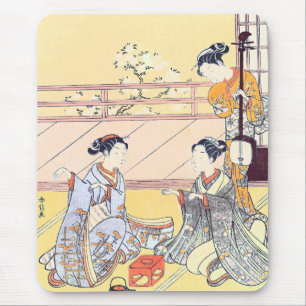 Mousepad Jovens mulheres que jogam Kitsune-ken