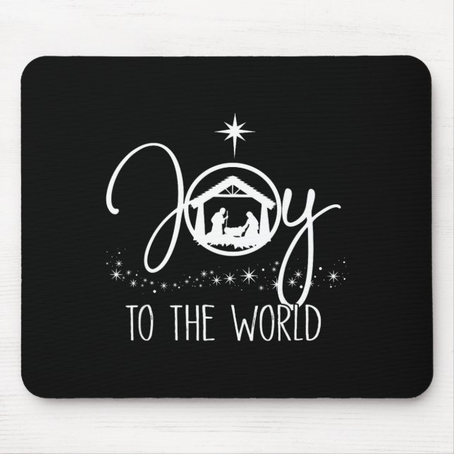 Mousepad Joy To The World Jesus Christian Nativity Scence C (Frente)