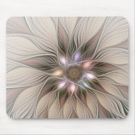 Mousepad Joyful Flower Abstract Beige Brown Floral Fractal