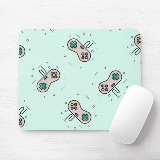 Mousepad Joystick de jogos de cinza em azul (Com mouse)