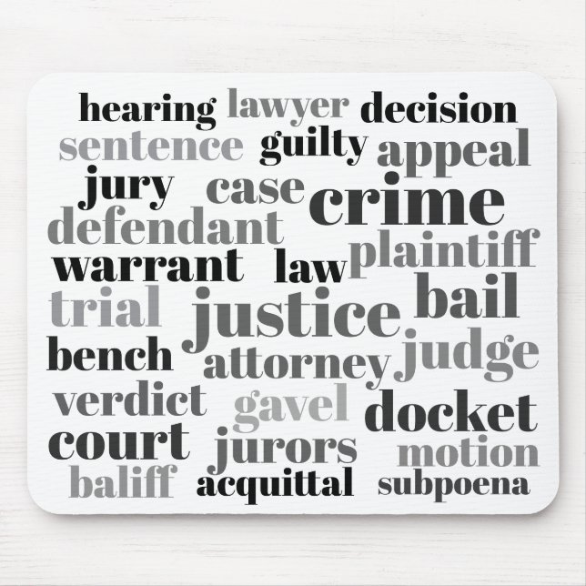 Mousepad Judicial Legal Terns Word Cloud Design (Frente)