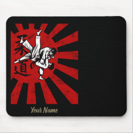 Mousepad Judo Martial Arts com Ascensão japonesa antiga Sun