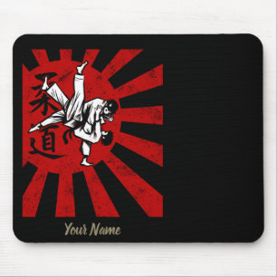 Mousepad Judo Martial Arts com Ascensão japonesa antiga Sun