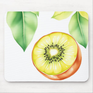 Mousepad Juicy Kiwi em aquarela com fundo branco