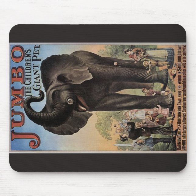Mousepad Jumbo o teatro retro do elefante gigante (Frente)