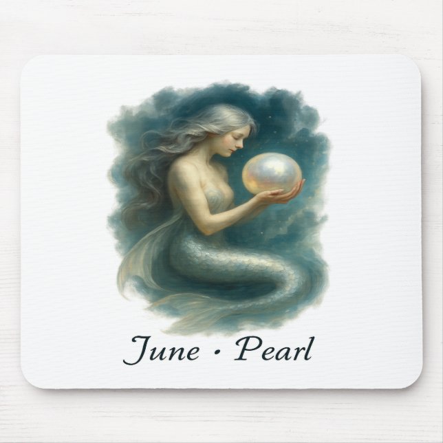 Mousepad June Pearl - Sereia Encantada E Birthstone (Frente)