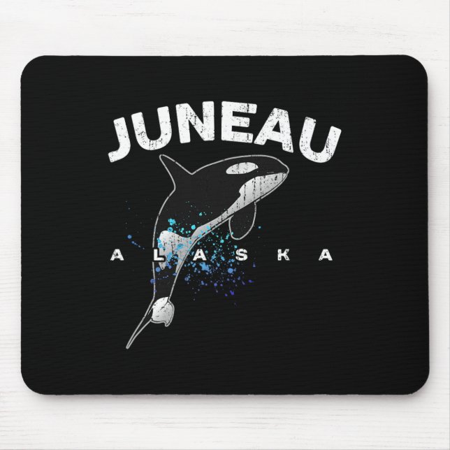 Mousepad Juneau Alaska Orca Killer Whale Lover Vacation Tri (Frente)