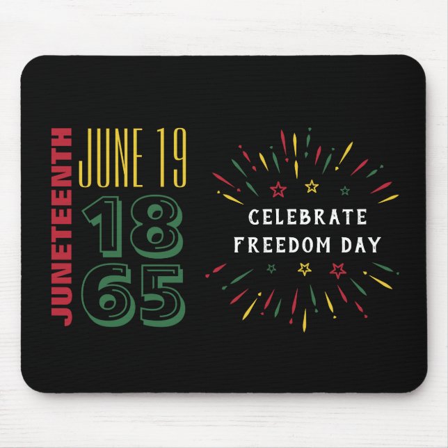 Mousepad Juneteenth 19 de Junho de 1865 História Negra Fogo (Frente)