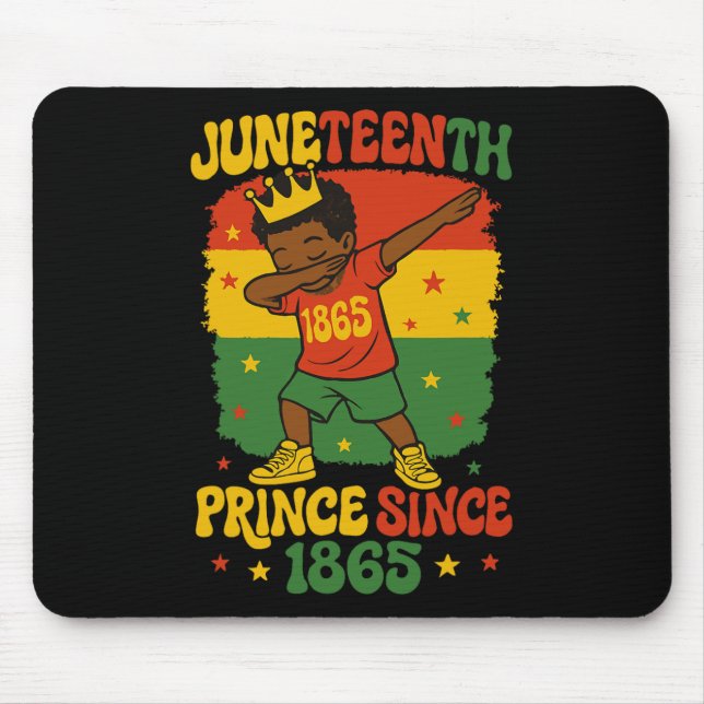 Mousepad Juneteenth Dabbing Groovy Rapaz Negro 1865 African (Frente)