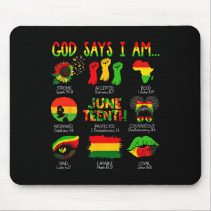 Mousepad Juneteenth História Negra Deus Diz Que Eu Sou Cris