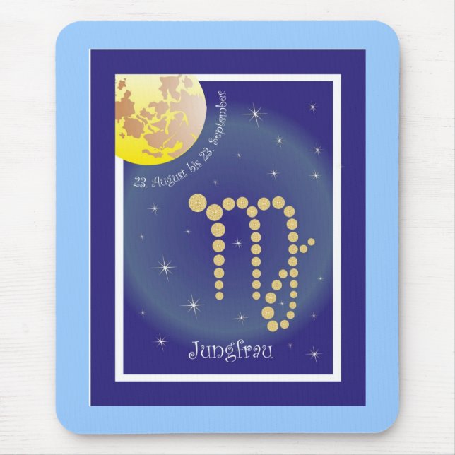 Mousepad Jungfrau 23. August bis 23. setembro Mauspad (Frente)