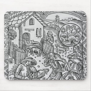 Mousepad Junho, tosquia de ovinos, Gêmeos