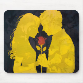 Mousepad Juntos no Amor - Ilustração de Amor Romântico