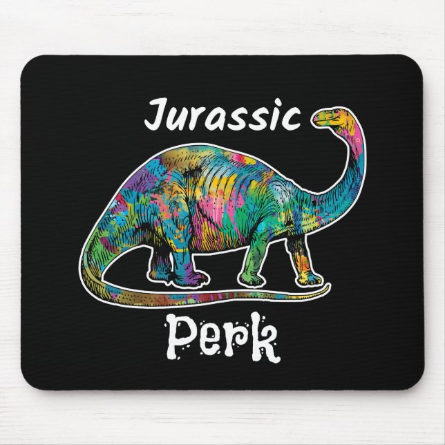 Mousepad Jurassic Perk Colorido Dinossauro Preto (Frente)