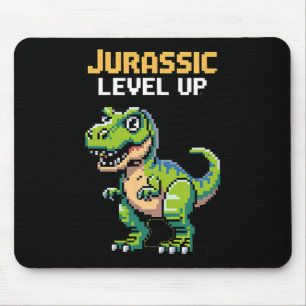 Mousepad Juric Level Up Pixel Dinossauro Retro Gamer 