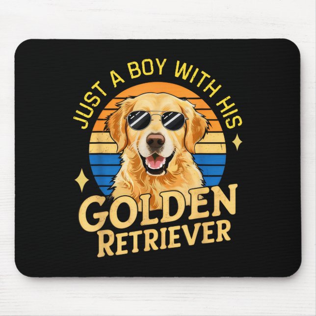 Mousepad Just A Boy And His Golden Retrievers Girls Who Lov (Frente)
