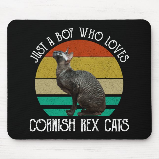 Mousepad Just A Boy Who Loves Cornish Rex Cats (Frente)