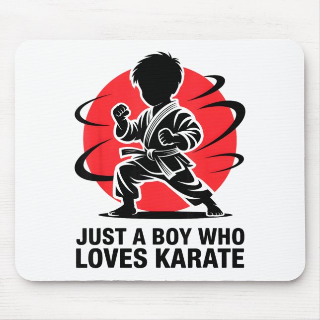 Mousepad Just A Boy Who Loves Karate Martial Arts Karate Lo (Frente)