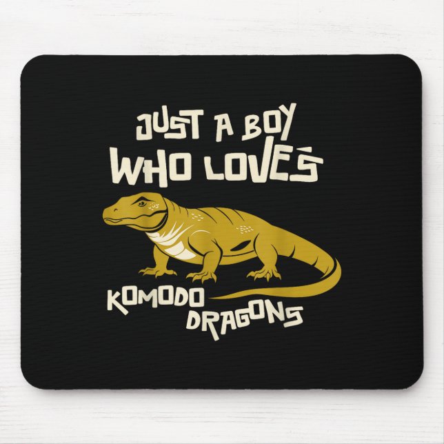 Mousepad Just A Boy Who Loves Komodo Dragons Reptile Animal (Frente)