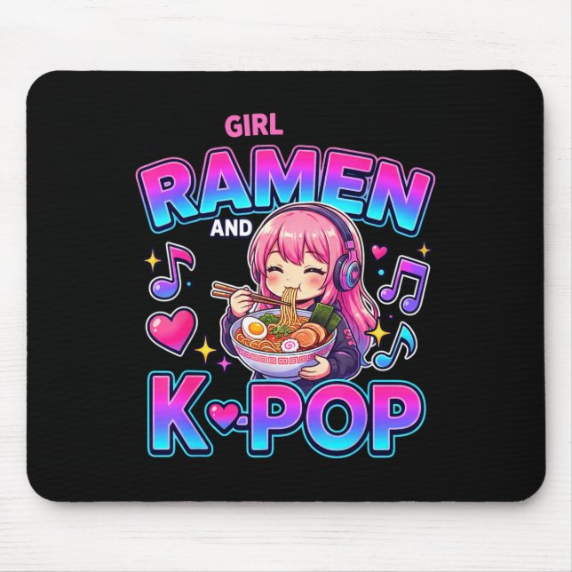 Mousepad Just A Girl Who Loves Anime Ramen And K-p  (Frente)