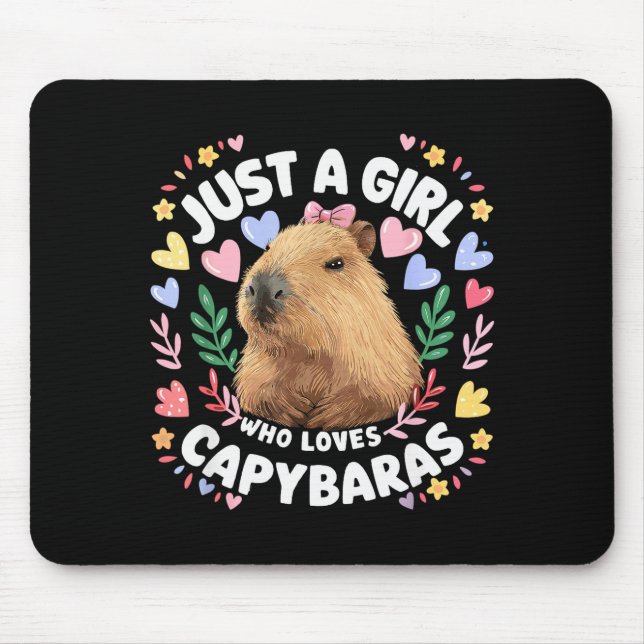 Mousepad Just A Girl Who Loves Capybaras Cute Capybara Love (Frente)
