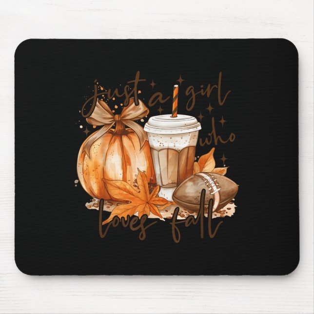 Mousepad Just A Girl Who Loves Fall Pumpkin Cozy Autumn Fal (Frente)