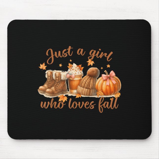 Mousepad Just A Girl Who Loves Fall Pumpkin Cozy Autumn Wom (Frente)