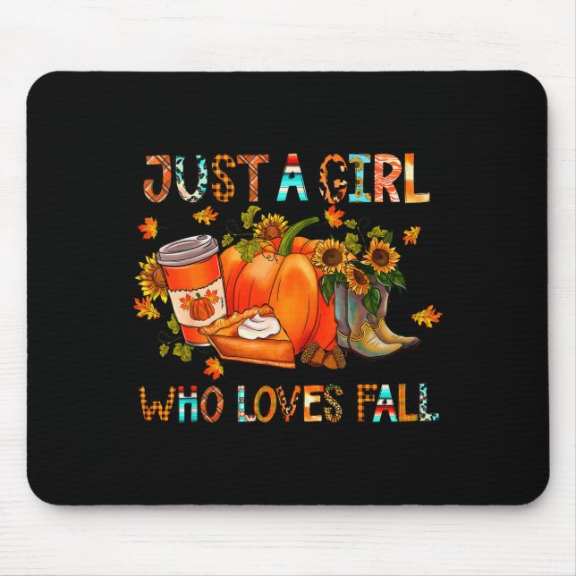 Mousepad Just A Girl Who Loves Fall Pumpkin Cozy Thanksgivi (Frente)