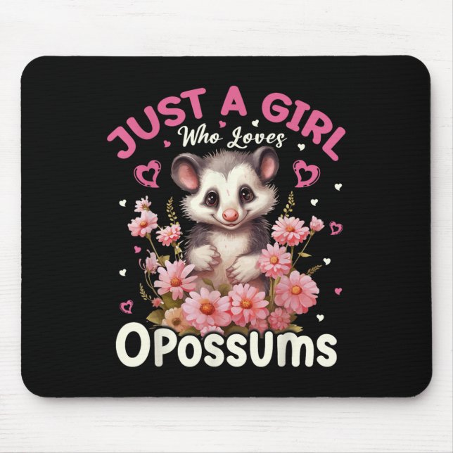 Mousepad Just A Girl Who Loves Ossums Floral Women Girls  (Frente)